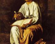 Saint John at Patmos - 迭戈·罗德里格斯·德·席尔瓦·委拉斯贵支